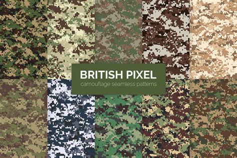 British Pixel Camouflage Patterns A Pattern Graphic By 3ydesign