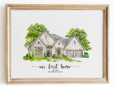 Custom Watercolor House Portrait Watercolor House Painting Personalized