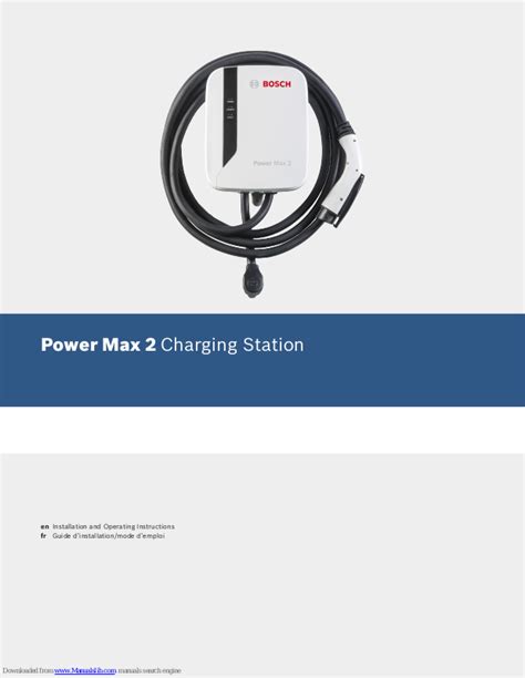 Bosch Power Max 2 Installation And Operating Instructions Manual