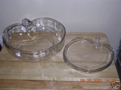 Clear Glass Apple Shaped Fruit Salad Bowl Luncheon