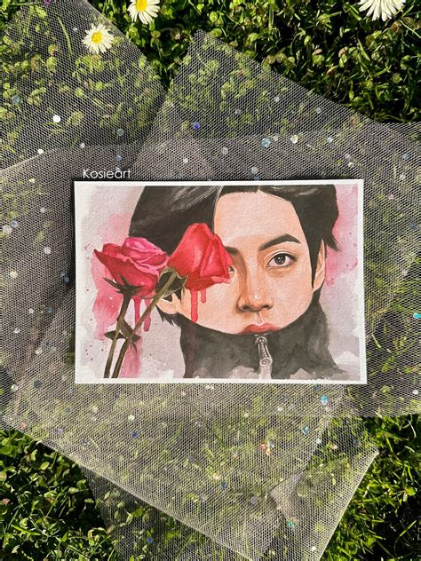 BTS Kim Taehyung V Watercolour Fine Art Print Poster A5 A6 Matte Fan