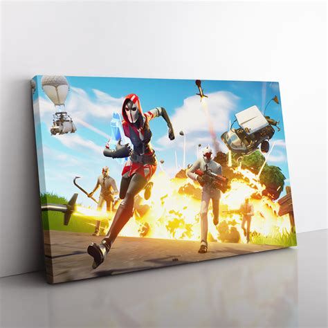 Fortnite Getaway Action Shot Pics On Canvas