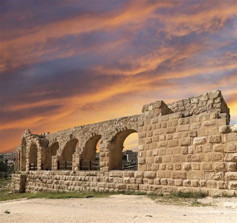 Roman Ruins In The Jordanian City Of Jerash Gerasa Of Antiquity