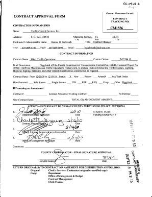 Fillable Online Contract Management Use Only Contract Approval Form