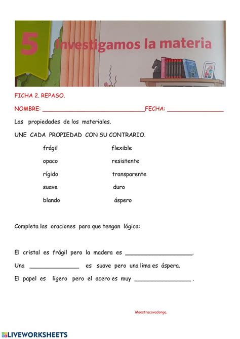 Ejercicio De Las Propiedades De Los Materiales Worksheets Outfits