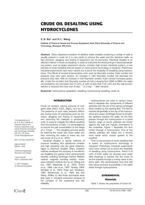 PDF Crude Oil Desalting Using Hydrocyclones DOKUMEN TIPS