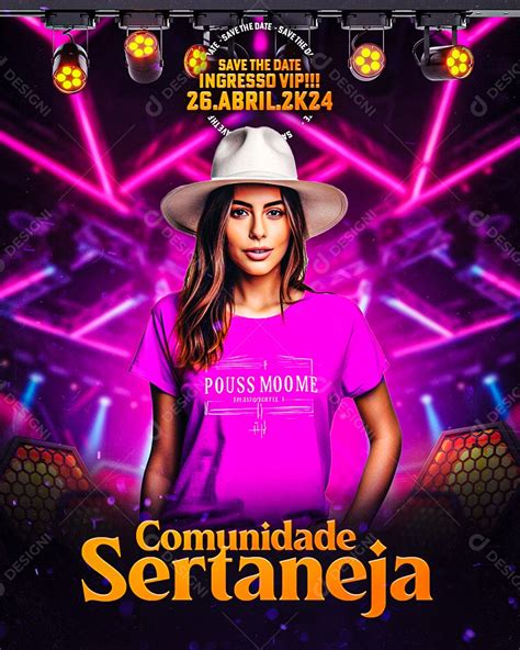 Flyer Comunidade Sertaneja Social Media PSD Editável download Designi