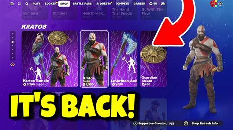 Kratos Skin Confirmed Return Release Date In Fortnite Item Shop