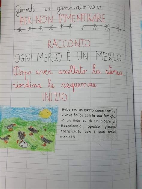 Racconto OGNI MERLO É UN MERLO Le idee della scuola Istruzione