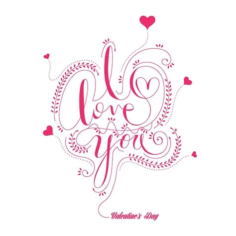 Premium Vector I Love You Calligraphy Design