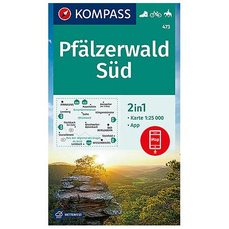 Kompass Pfälzerwald Süd Wanderkarte online kaufen Berg freunde at