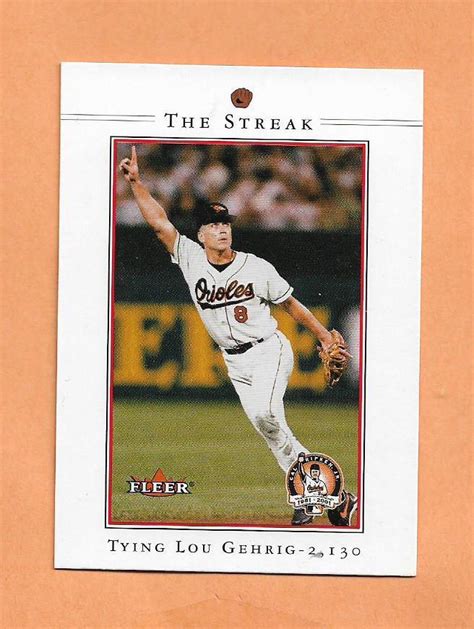 Cal Ripken Jr Tying Lou Gehrig Card 20 Fleer 2001 Career Higlights