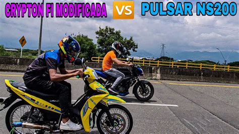 PULSAR NS200 VS YAMAHA CRYPTON FI MODIFICADA AL160cc Drag Race Top