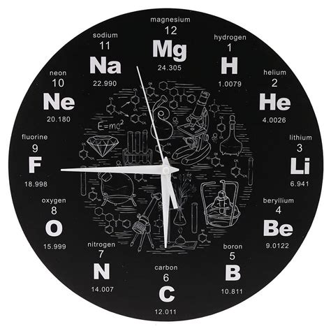 Periodic Table Of Elements Wall Art Chemical Symbols Wall Clock