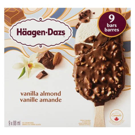 Häagen Dazs Barres de crème glacée vanille amande 9x88ml Plaisirs