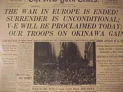 VINTAGE NEWSPAPER HEADLINE WORLD WAR 2 NAZI Grelly USA