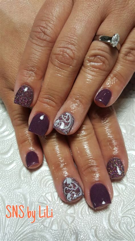 Sns Nails With Nail Art Design By Lili Sns Nails Colors Sns Nails