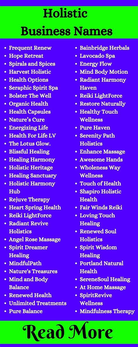 465 Healing Holistic Business Name Ideas That Inspire Holistic Therapy