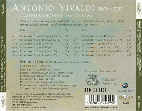 Federico Guglielmo Larte Dellarco Vivaldi Lestro Armonico 12