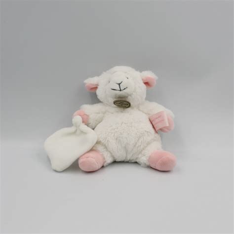 Doudou Et Compagnie Mouton Blanc Rose Mouchoir