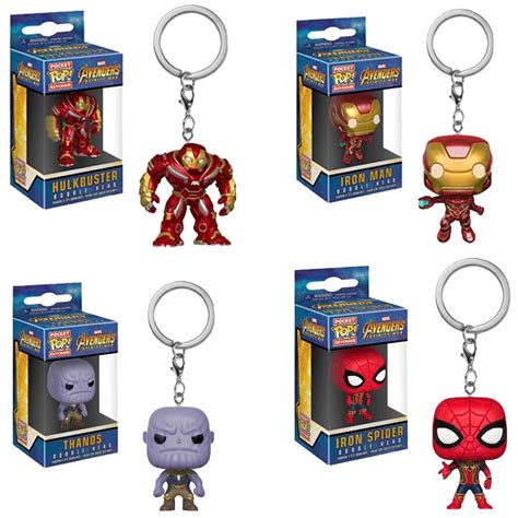 Marvel Los Vengadores Llavero Figuras Hulkbuster Thanos Iron Man Hombre