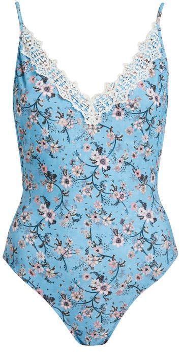 Topshop Ditsy Floral Print Lace Swimsuit Lace Swimsuit Topshop