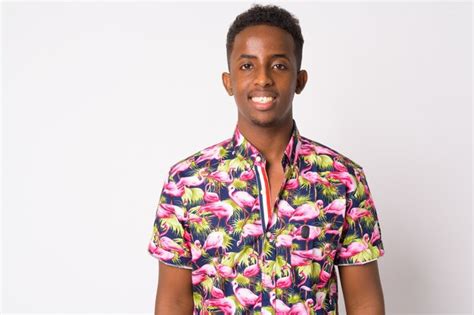 Premium Photo Portrait Of Young African Tourist Man With Afro Hair