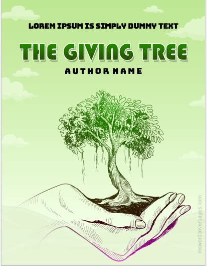 The Giving Tree Book Cover Page Templates | Download & Edit