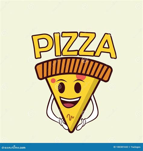 Logotipo De La Mascota De La Pizza Ilustración del Vector Ilustración