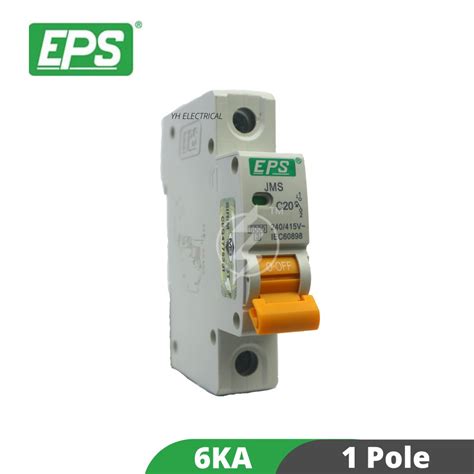 EPS 1 Pole MCB 6A 10A 16A 20A 32A 40A 63A Miniature Circuit Breaker 6KA