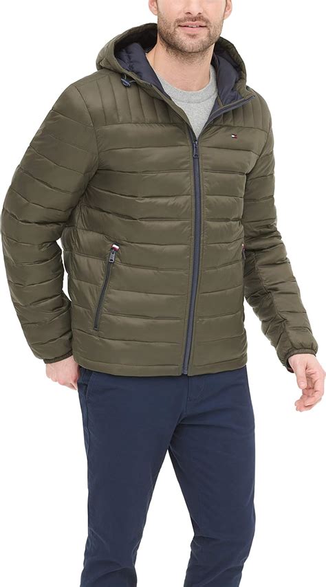 Tommy Hilfiger Mens Water Resistant Ultra Loft Filled Hooded Puffer