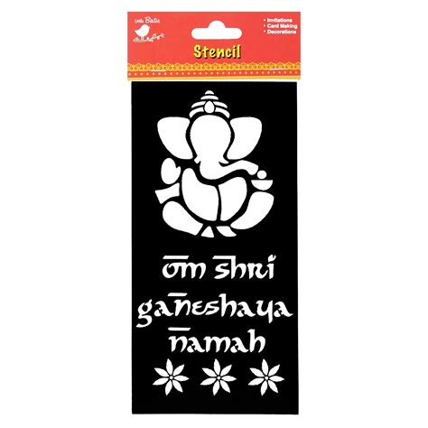 Stencil Ganesha With Words 1pc – Itsy Bitsy