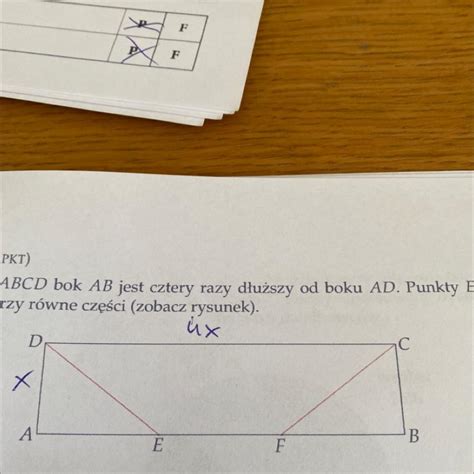 Zadanie Pkt W Prostok Cie Abcd Bok Ab Jest Cztery Razy D U Szy