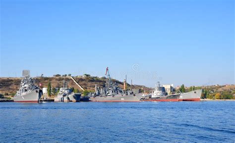 Russian Black Sea Fleet Ships Docked in the South Bay of Sevastopol Editorial Image - Image of ...