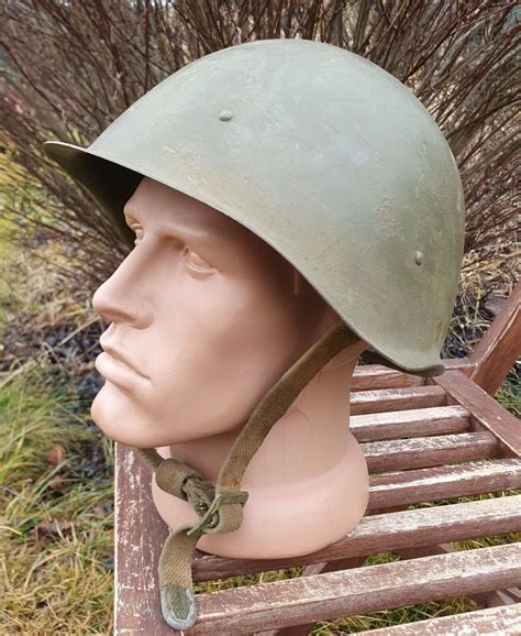 Original Military Steel Combat Helmet Ssh 40 Ww2 Soviet Army Rkka Red