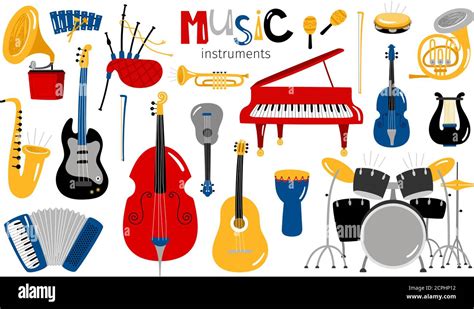 Cartoon Musical Instruments Music Instrument Vector Icons Entertainment Instrumentation