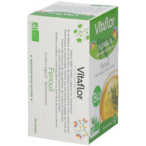 Vitaflor Bio Fenouil Tisane Confort Digestif Ballonnements 18 Pc S