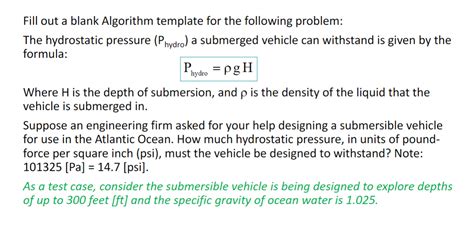 Solved Fill Out A Blank Algorithm Template For The Following