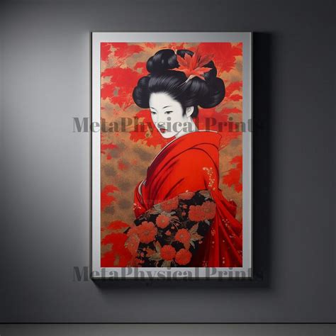 Traditional Geisha Art Portrait, Home Decor Gift, PRINTABLE Wall Art, Japanese Art Ukiyo-e Edo ...