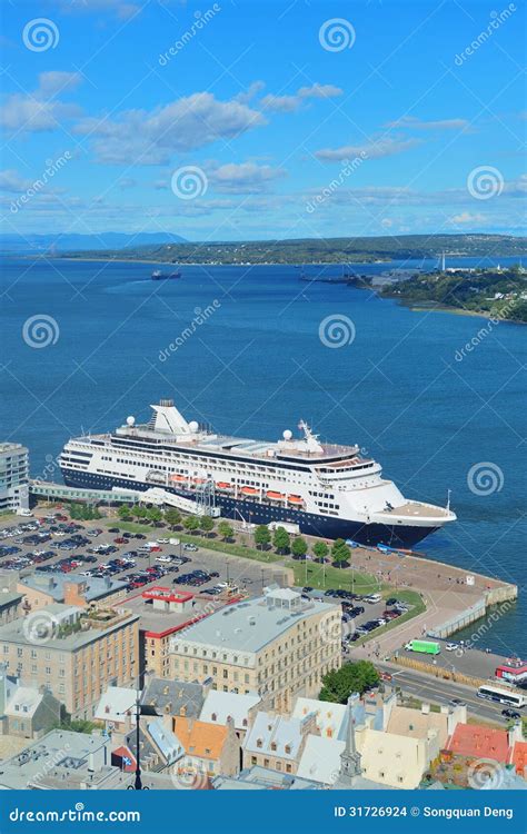 Cruise ship in Quebec City stock photo. Image of boat - 31726924