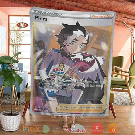 HOT Anime Pokemon Piers Shining Fates Trainer Blanket Express Your