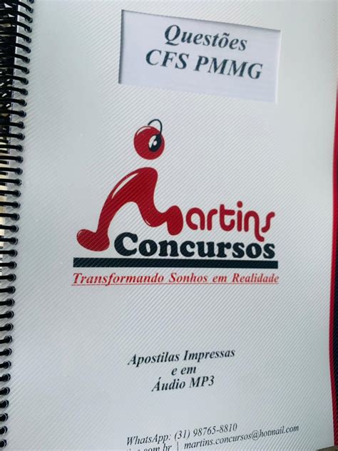 Apostila Caderno de Questões CFS PMMG 2024 Martins Concursos