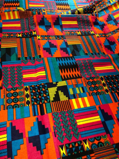 Azure Kente Ankara Sold By Yard Etsy