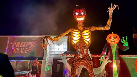 New 12 Foot Inferno Skeleton From Home Depot At Night YouTube