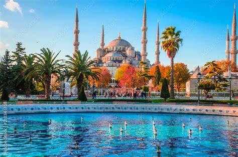 The Blue Mosque Sultanahmet Camii Istanbul Turkey Stock Photo