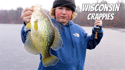 Ice Fishing For BIG Wisconsin Crappies On First Ice YouTube