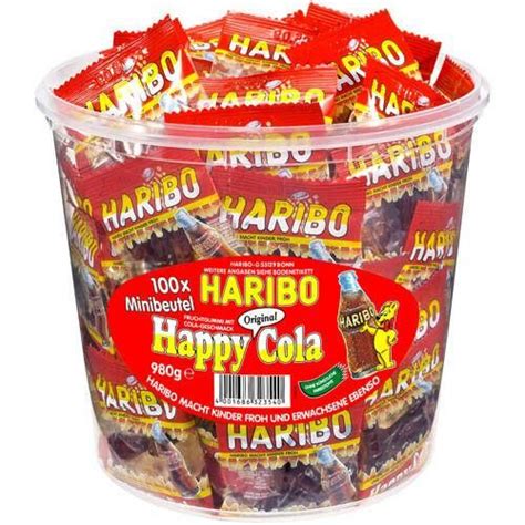 Haribo Mini Happy Cola 100 Mini Bags In Tub 1000g Haribo Japanese