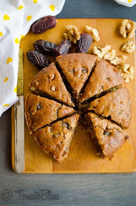 Eggless Dates And Walnut Cake Recipe Tomato Blues