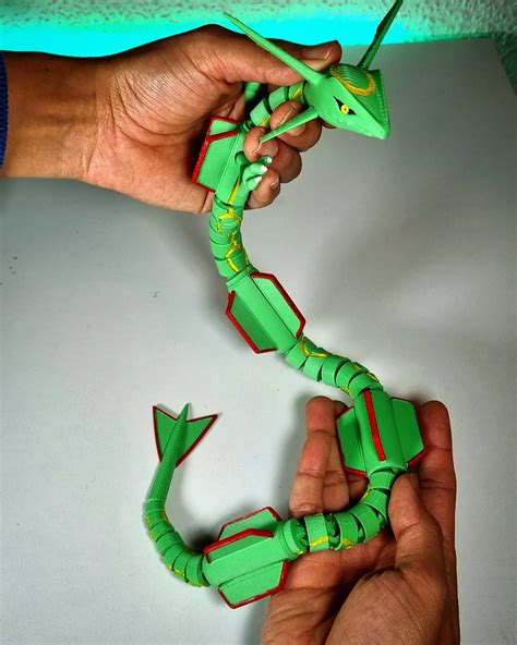 Impresión 3D Rayquaza articulado Dragón Pokemon flexibleCults