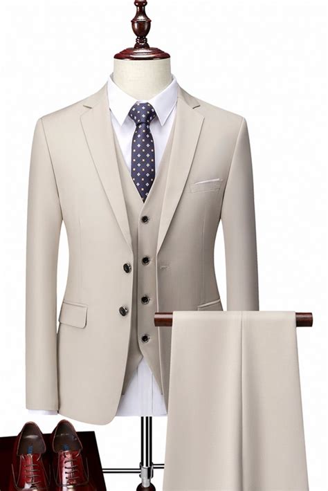 Handsome Ivory Mens Suit New Fashion Groom Suit Wedding Suits For Best